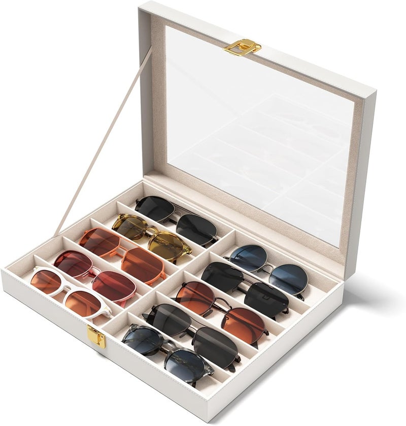NEWLOOP Store 10/30 Slots Sunglass Organizer for Multiple Pairs of Eyeglass See-through Display Case Storage Box for Women Men - Image 1